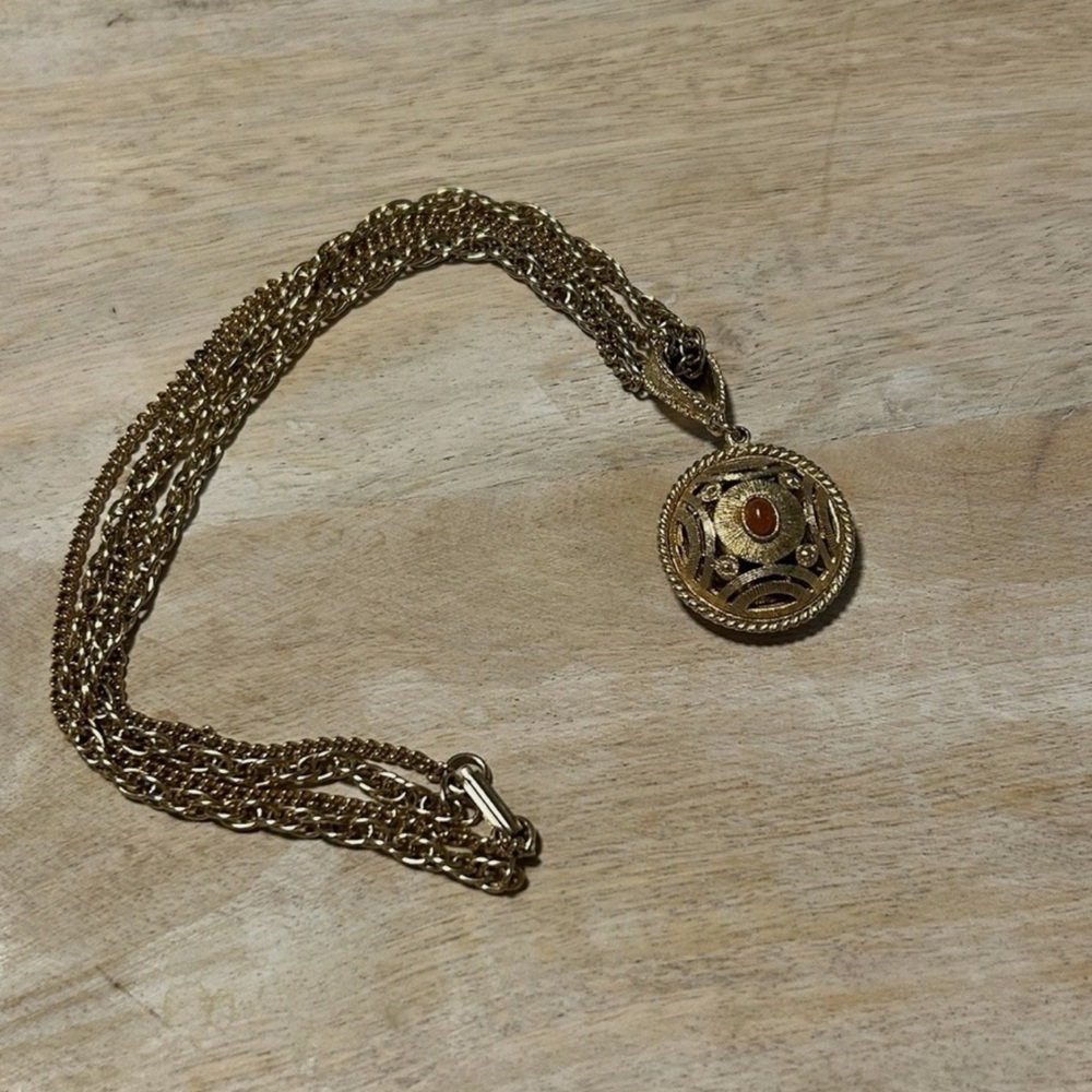 Vintage Gold Toned Double Chain Necklace